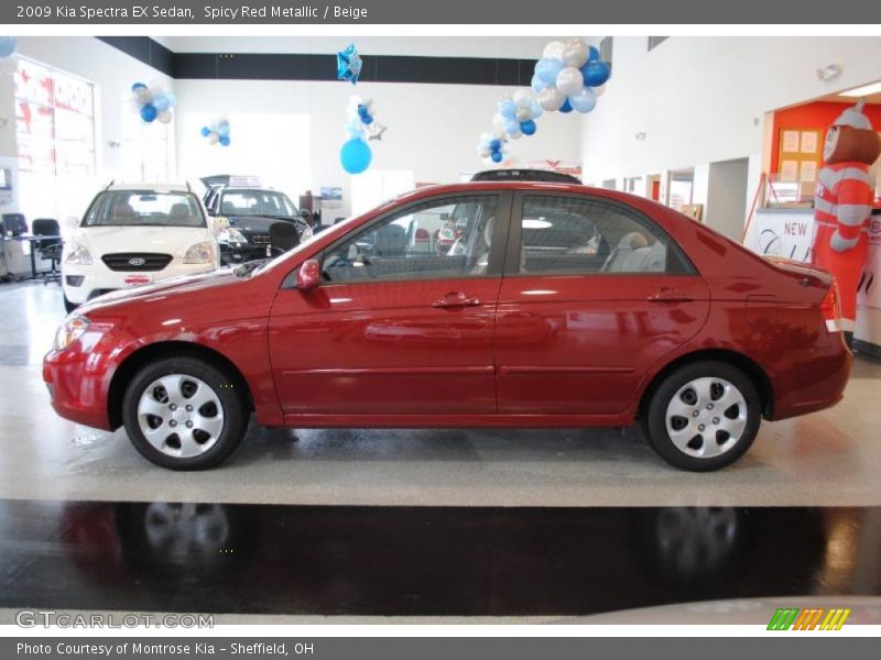 Spicy Red Metallic / Beige 2009 Kia Spectra EX Sedan