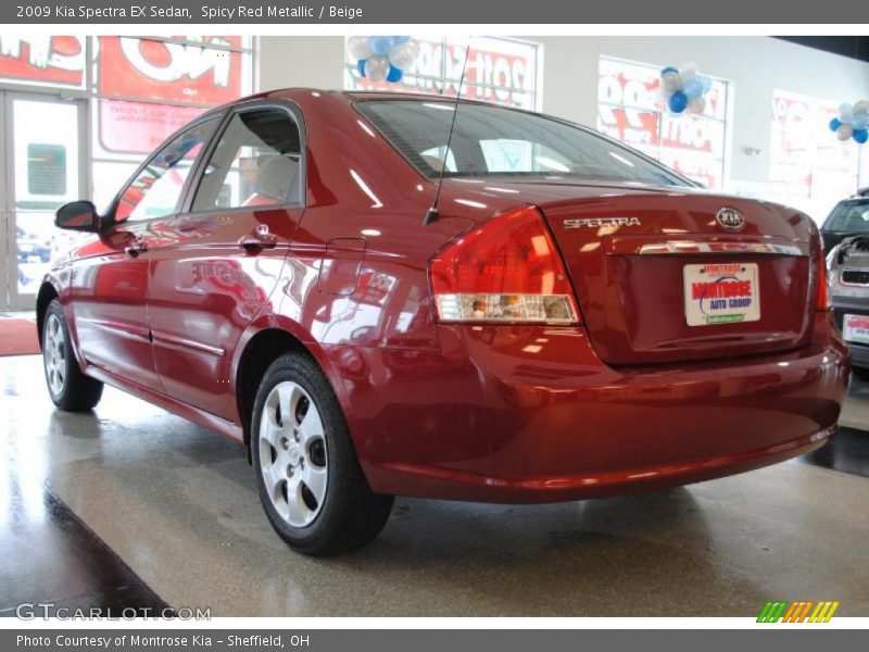 Spicy Red Metallic / Beige 2009 Kia Spectra EX Sedan