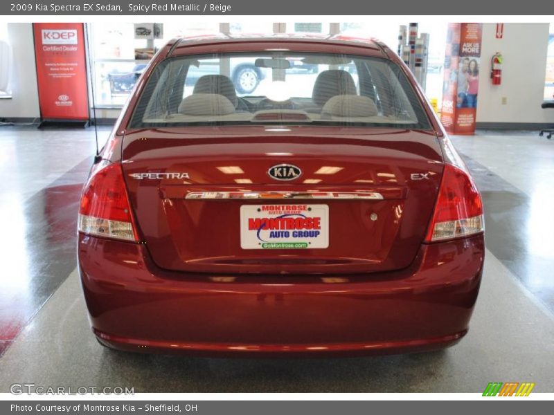 Spicy Red Metallic / Beige 2009 Kia Spectra EX Sedan