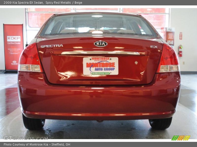 Spicy Red Metallic / Beige 2009 Kia Spectra EX Sedan