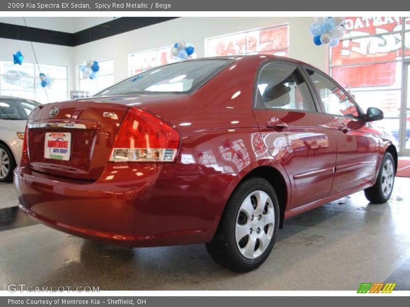 Spicy Red Metallic / Beige 2009 Kia Spectra EX Sedan