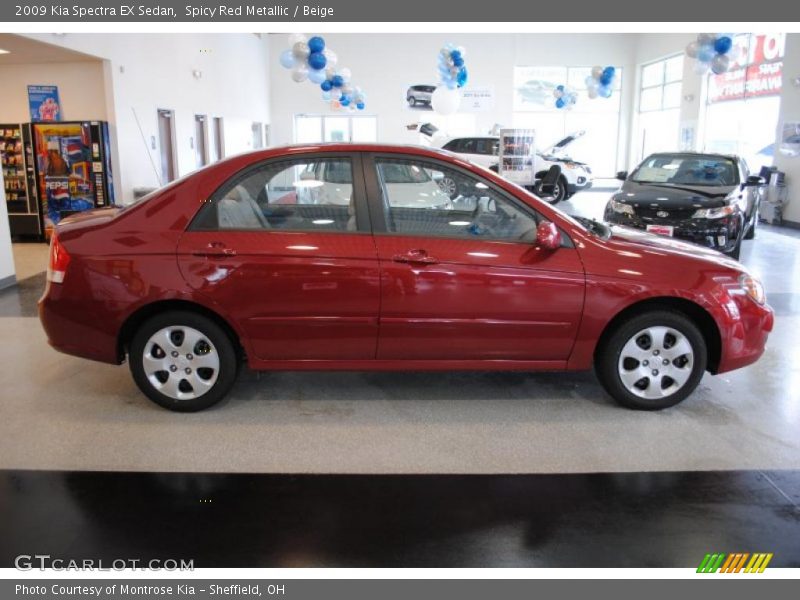 Spicy Red Metallic / Beige 2009 Kia Spectra EX Sedan