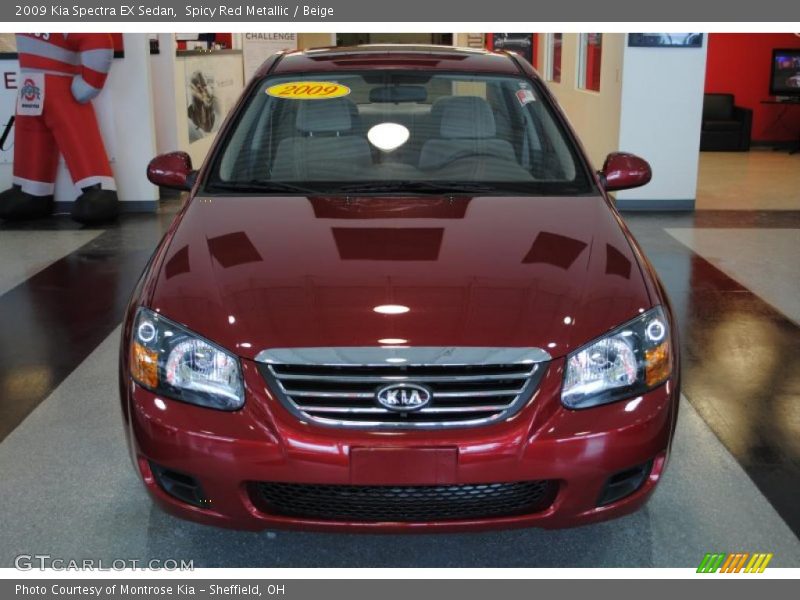 Spicy Red Metallic / Beige 2009 Kia Spectra EX Sedan