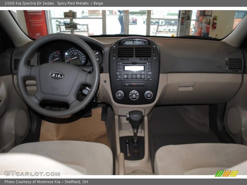 Spicy Red Metallic / Beige 2009 Kia Spectra EX Sedan