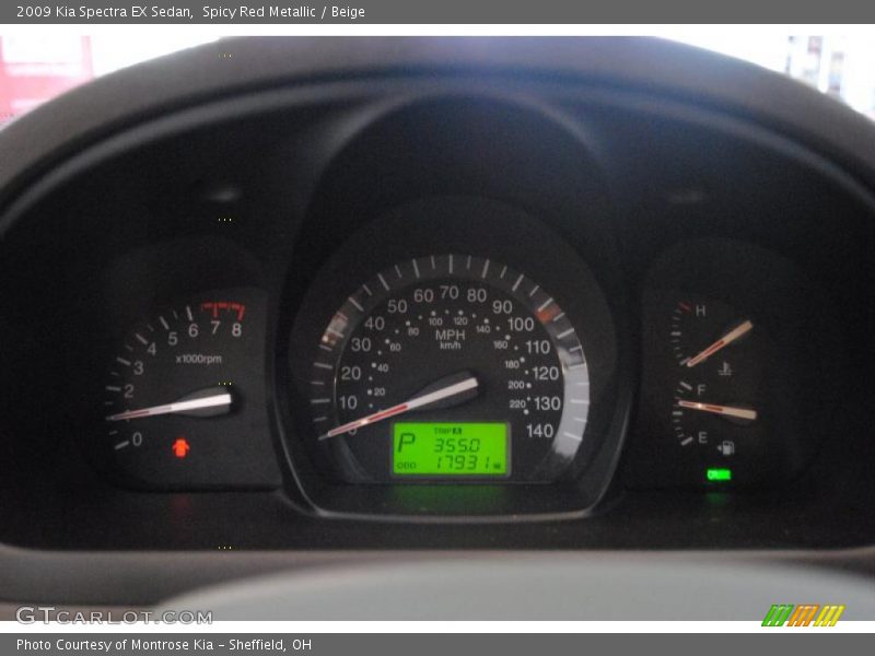 Spicy Red Metallic / Beige 2009 Kia Spectra EX Sedan