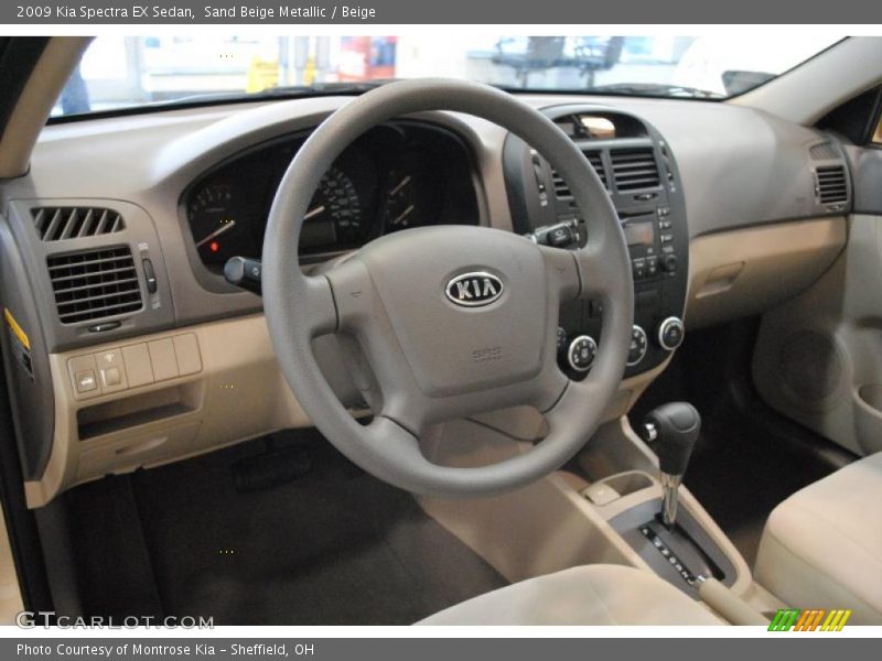 Sand Beige Metallic / Beige 2009 Kia Spectra EX Sedan