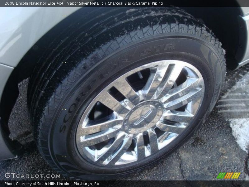 Vapor Silver Metallic / Charcoal Black/Caramel Piping 2008 Lincoln Navigator Elite 4x4