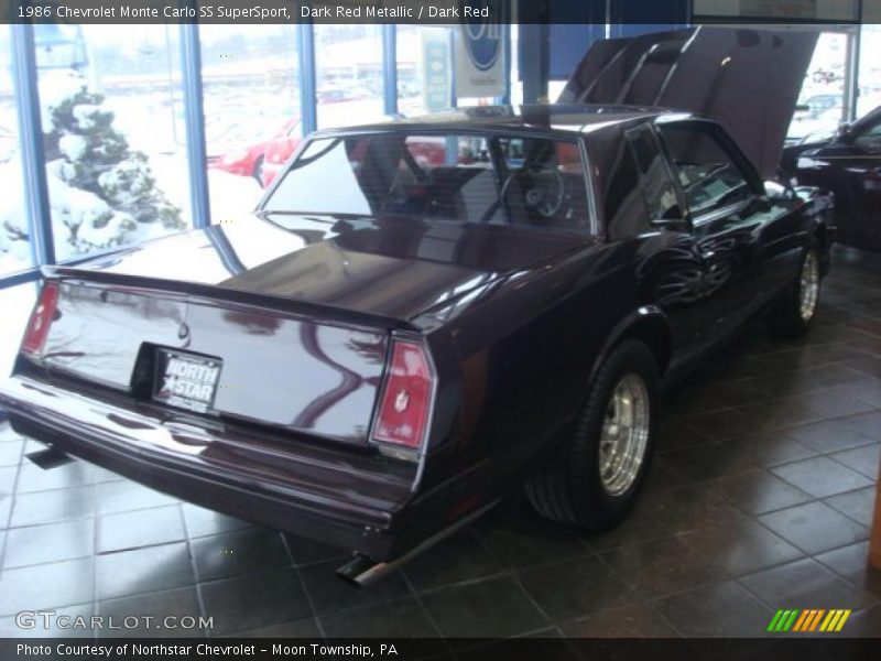 Dark Red Metallic / Dark Red 1986 Chevrolet Monte Carlo SS SuperSport