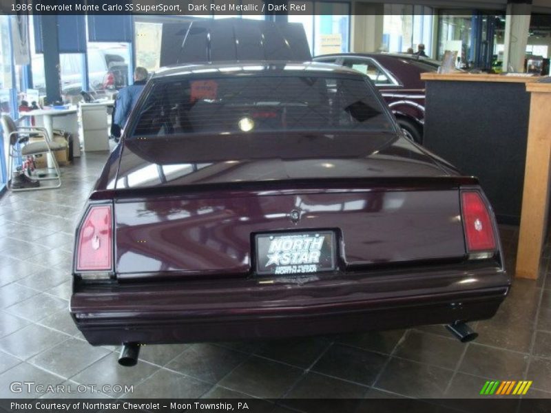 Dark Red Metallic / Dark Red 1986 Chevrolet Monte Carlo SS SuperSport