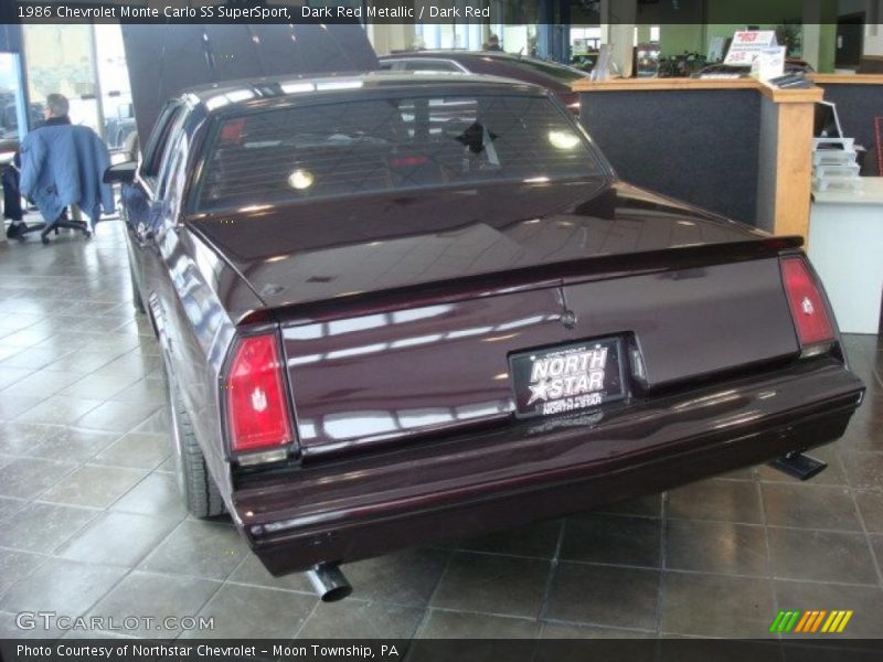 Dark Red Metallic / Dark Red 1986 Chevrolet Monte Carlo SS SuperSport