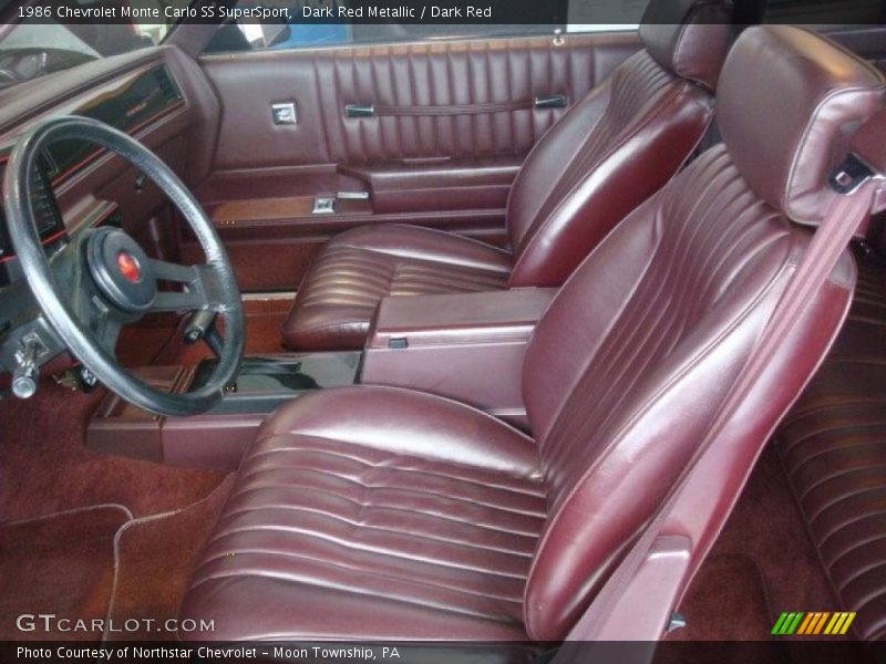 Dark Red Metallic / Dark Red 1986 Chevrolet Monte Carlo SS SuperSport