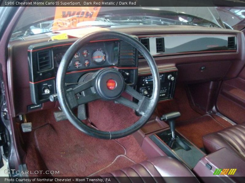 Dark Red Metallic / Dark Red 1986 Chevrolet Monte Carlo SS SuperSport