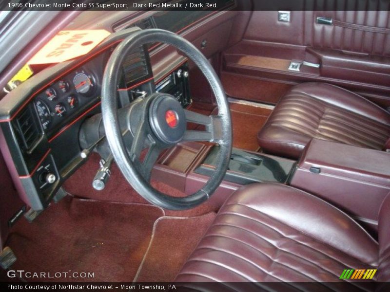 Dark Red Metallic / Dark Red 1986 Chevrolet Monte Carlo SS SuperSport