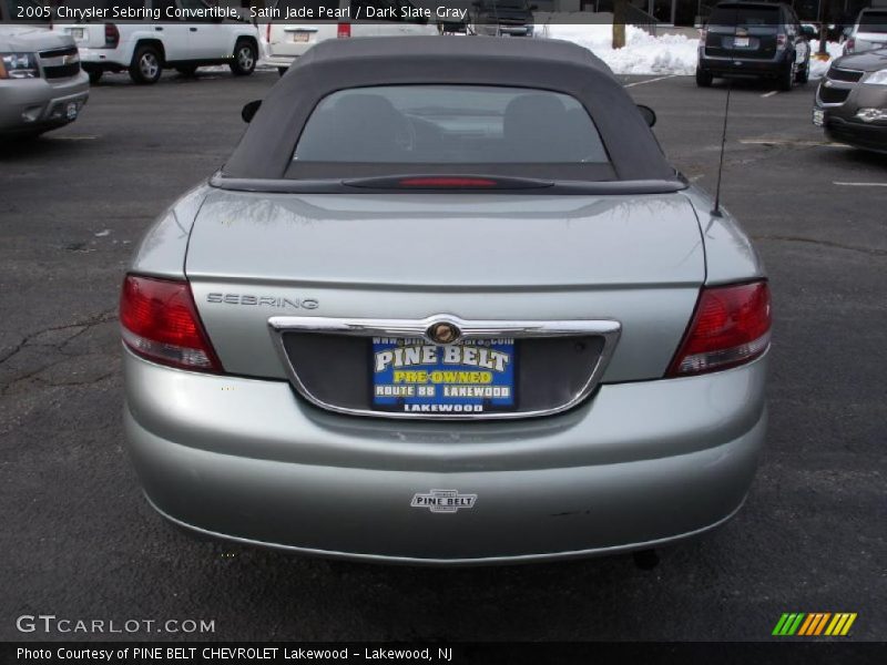 Satin Jade Pearl / Dark Slate Gray 2005 Chrysler Sebring Convertible