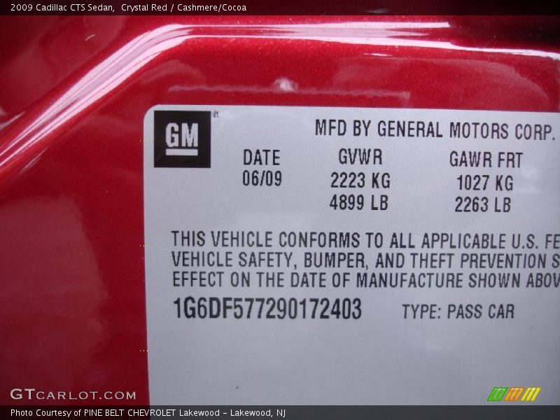 Crystal Red / Cashmere/Cocoa 2009 Cadillac CTS Sedan
