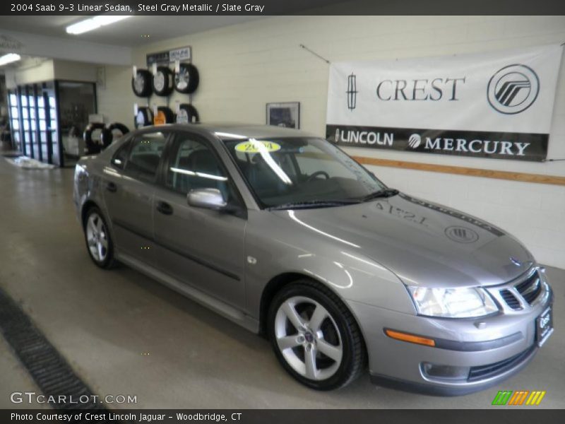 Steel Gray Metallic / Slate Gray 2004 Saab 9-3 Linear Sedan