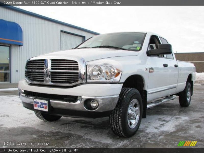 Bright White / Medium Slate Gray 2009 Dodge Ram 2500 SXT Quad Cab 4x4