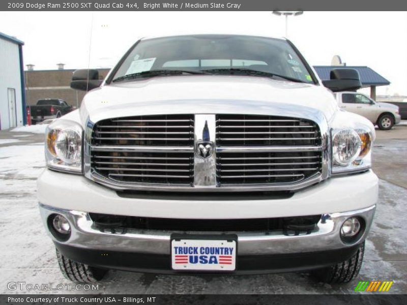 Bright White / Medium Slate Gray 2009 Dodge Ram 2500 SXT Quad Cab 4x4