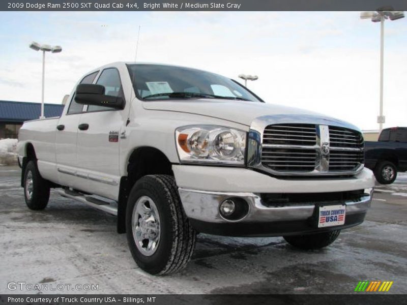 Bright White / Medium Slate Gray 2009 Dodge Ram 2500 SXT Quad Cab 4x4