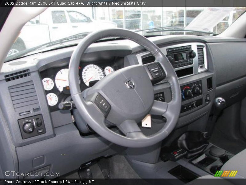 Bright White / Medium Slate Gray 2009 Dodge Ram 2500 SXT Quad Cab 4x4