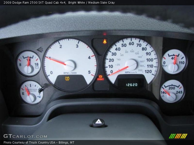 Bright White / Medium Slate Gray 2009 Dodge Ram 2500 SXT Quad Cab 4x4