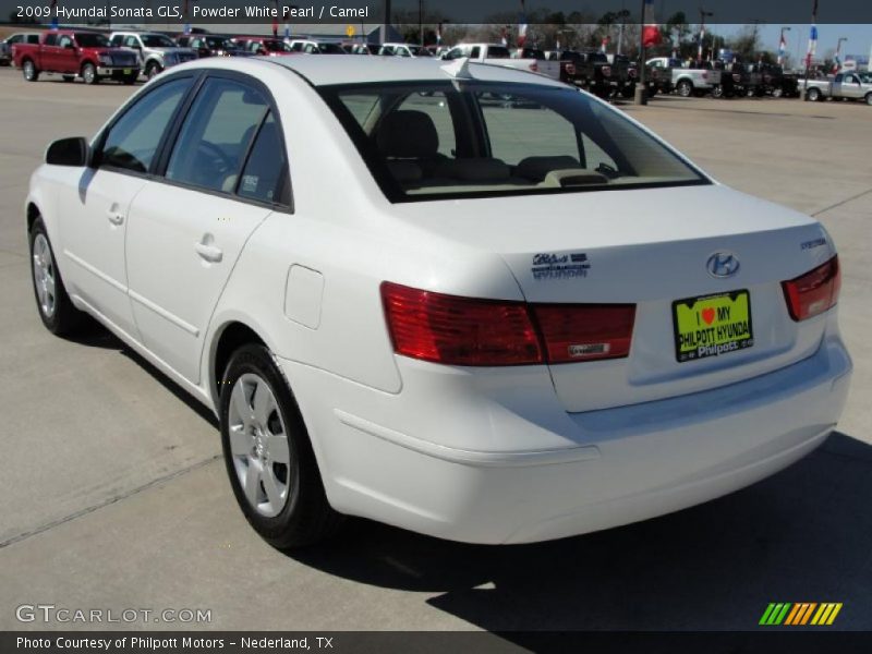 Powder White Pearl / Camel 2009 Hyundai Sonata GLS