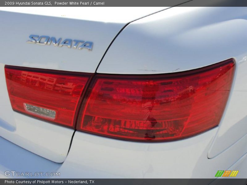 Powder White Pearl / Camel 2009 Hyundai Sonata GLS