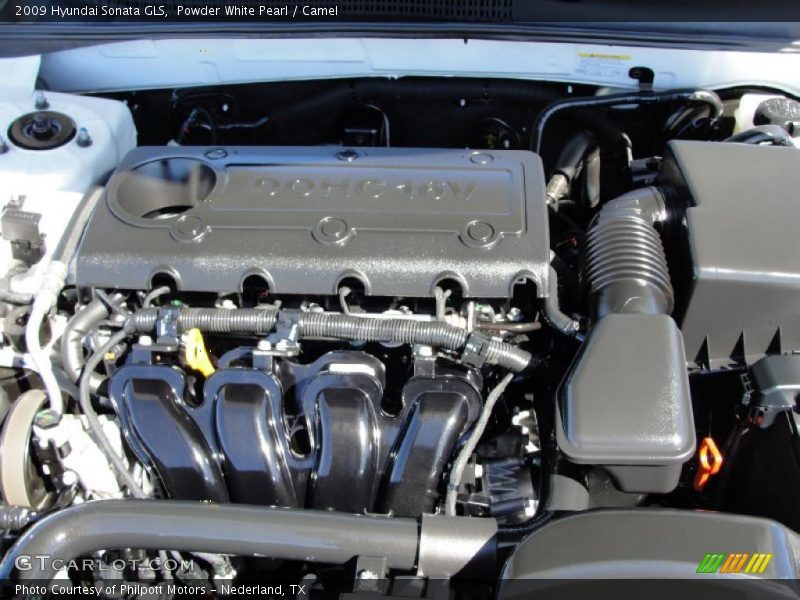 Powder White Pearl / Camel 2009 Hyundai Sonata GLS