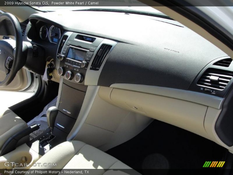 Powder White Pearl / Camel 2009 Hyundai Sonata GLS