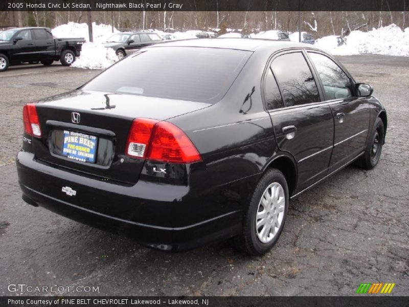 Nighthawk Black Pearl / Gray 2005 Honda Civic LX Sedan