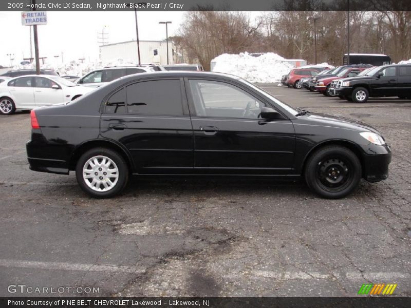 Nighthawk Black Pearl / Gray 2005 Honda Civic LX Sedan