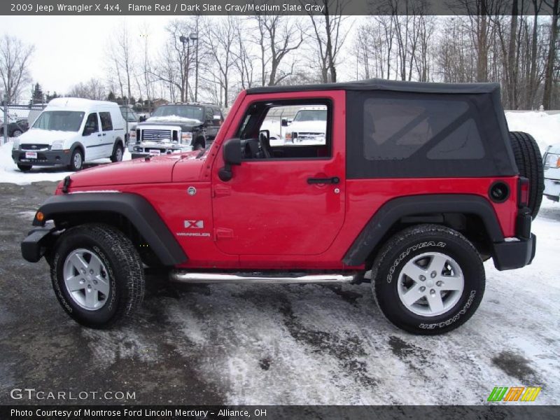 Flame Red / Dark Slate Gray/Medium Slate Gray 2009 Jeep Wrangler X 4x4