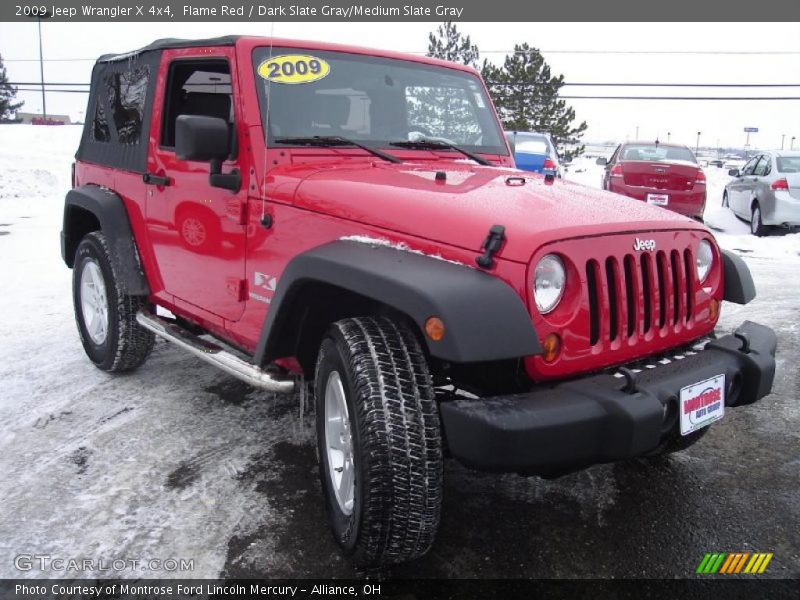 Flame Red / Dark Slate Gray/Medium Slate Gray 2009 Jeep Wrangler X 4x4