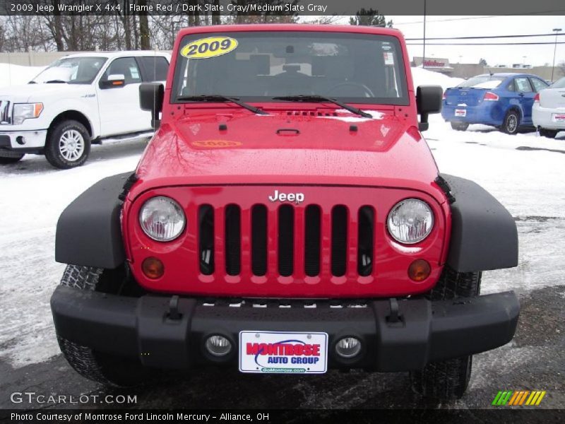 Flame Red / Dark Slate Gray/Medium Slate Gray 2009 Jeep Wrangler X 4x4