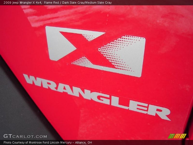 Flame Red / Dark Slate Gray/Medium Slate Gray 2009 Jeep Wrangler X 4x4