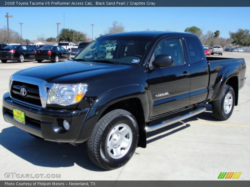 Black Sand Pearl / Graphite Gray 2008 Toyota Tacoma V6 PreRunner Access Cab