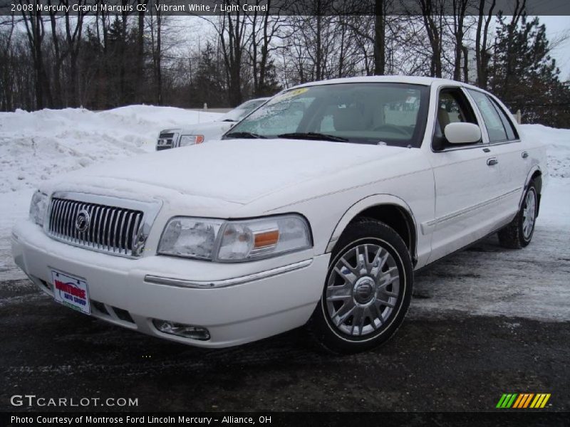 Vibrant White / Light Camel 2008 Mercury Grand Marquis GS