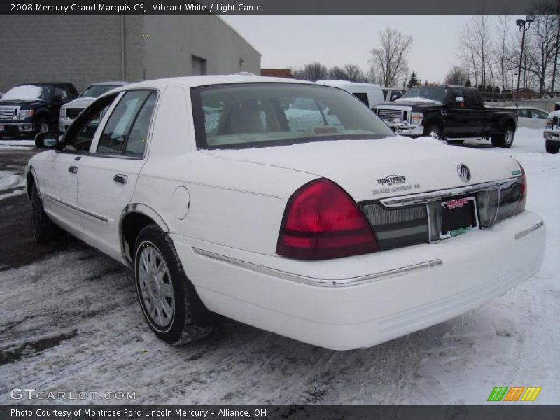 Vibrant White / Light Camel 2008 Mercury Grand Marquis GS