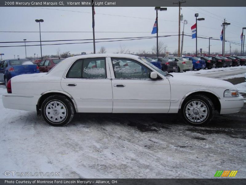 Vibrant White / Light Camel 2008 Mercury Grand Marquis GS