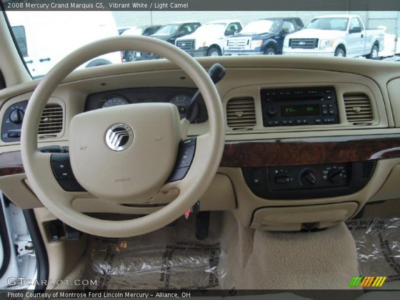 Vibrant White / Light Camel 2008 Mercury Grand Marquis GS