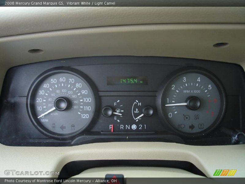 Vibrant White / Light Camel 2008 Mercury Grand Marquis GS
