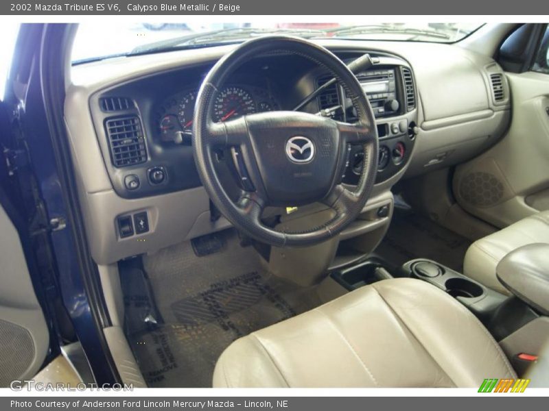 Calypso Blue Metallic / Beige 2002 Mazda Tribute ES V6