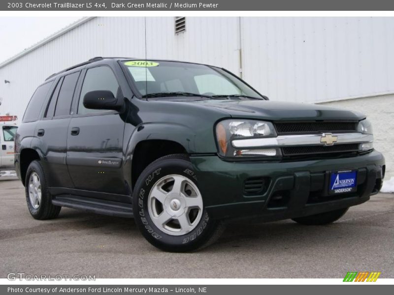 Dark Green Metallic / Medium Pewter 2003 Chevrolet TrailBlazer LS 4x4
