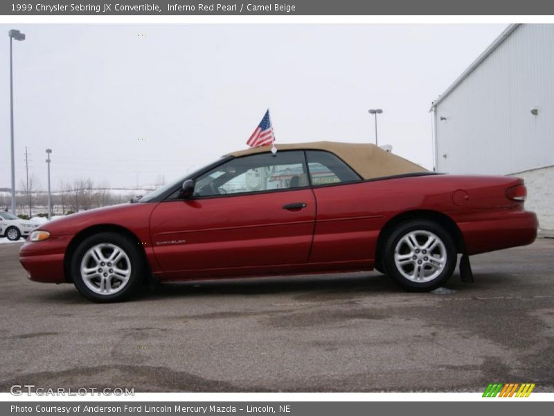Inferno Red Pearl / Camel Beige 1999 Chrysler Sebring JX Convertible