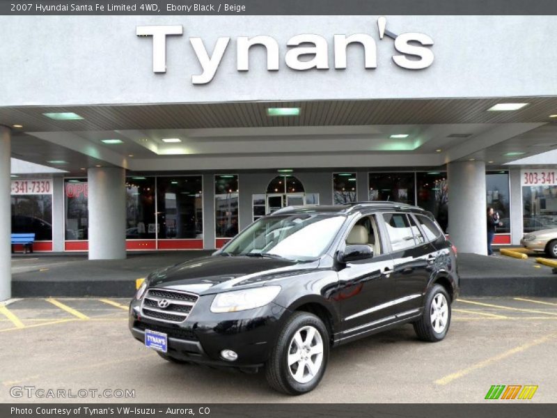 Ebony Black / Beige 2007 Hyundai Santa Fe Limited 4WD