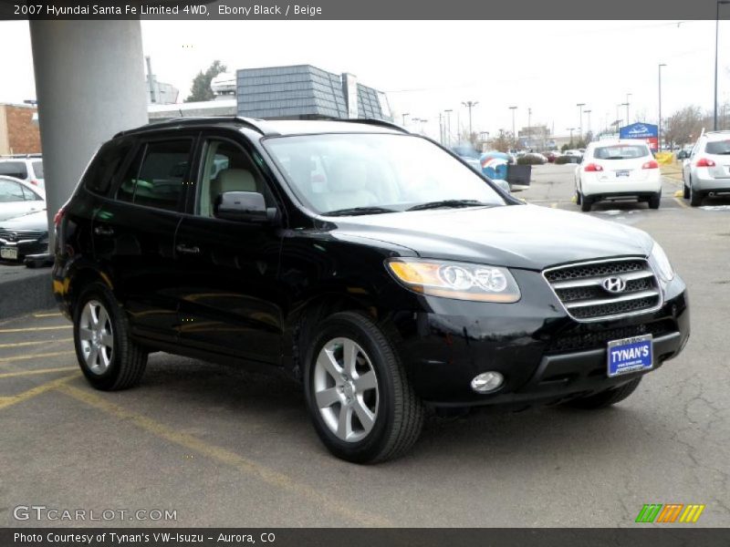 Ebony Black / Beige 2007 Hyundai Santa Fe Limited 4WD