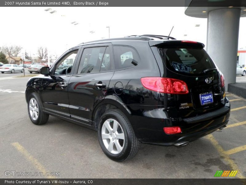 Ebony Black / Beige 2007 Hyundai Santa Fe Limited 4WD