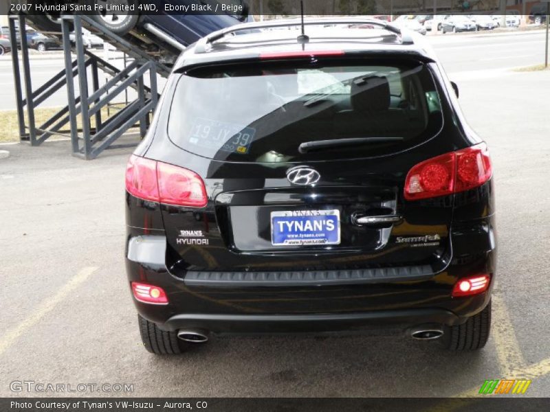 Ebony Black / Beige 2007 Hyundai Santa Fe Limited 4WD