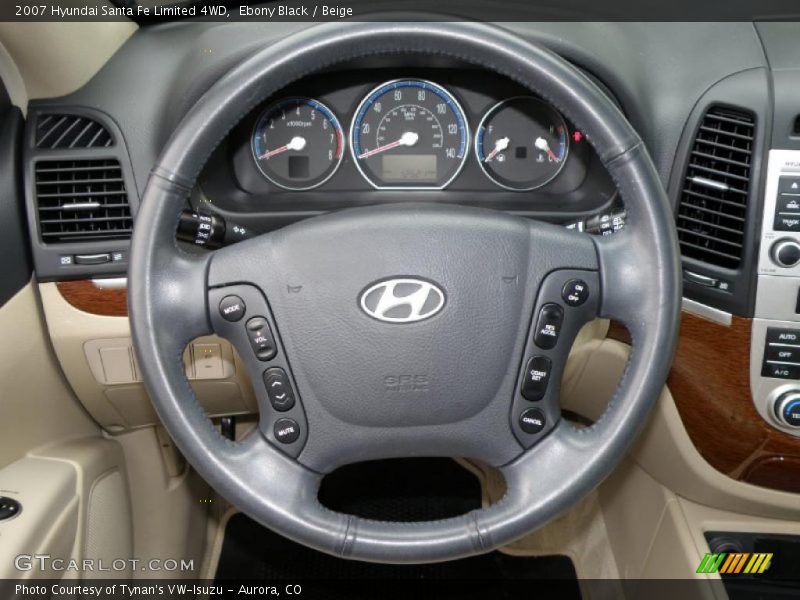 Ebony Black / Beige 2007 Hyundai Santa Fe Limited 4WD