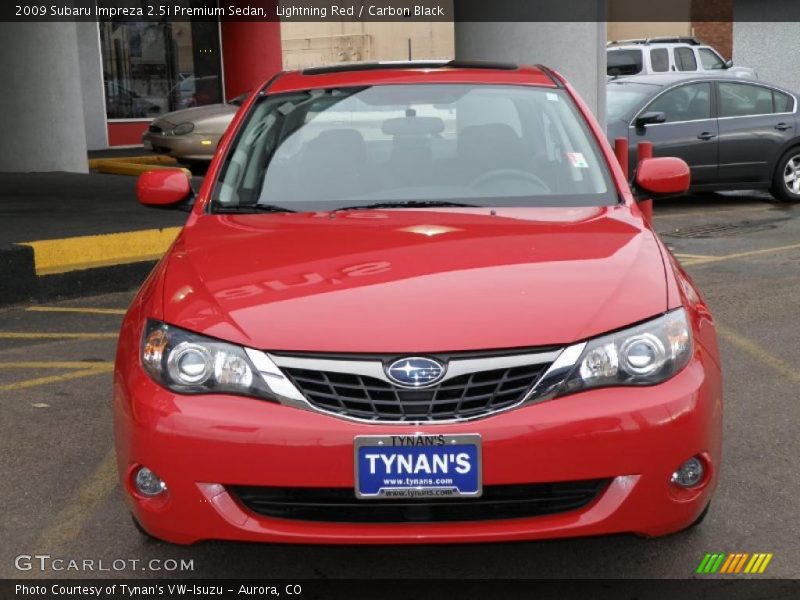 Lightning Red / Carbon Black 2009 Subaru Impreza 2.5i Premium Sedan